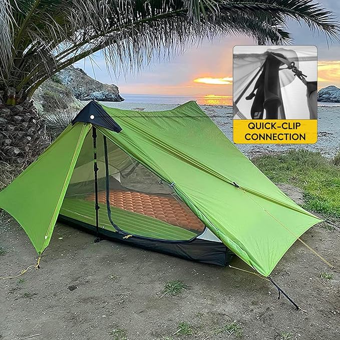 LANSHAN Ultralight Tent 3-Season Backpacking Tent for 1-Person or 2-Person Camping, Trekking, Kayaking, Climbing, Hiking