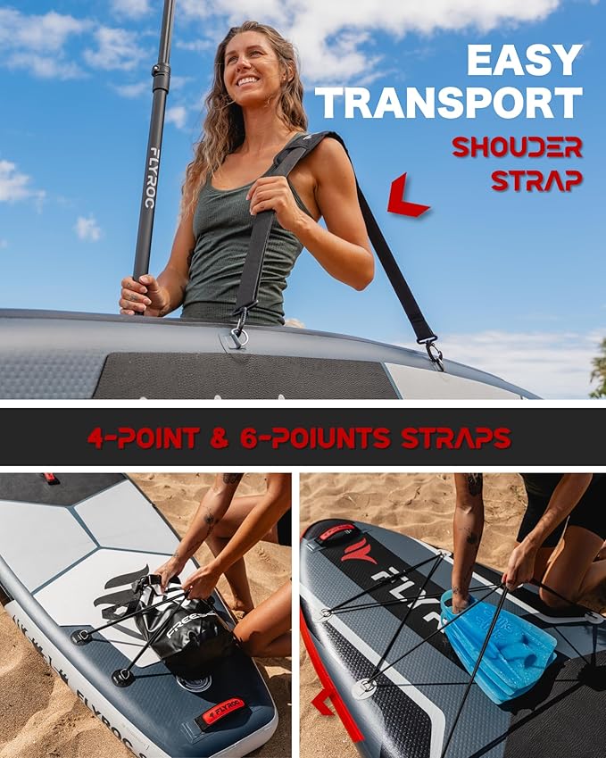 11'6x35'' Extra Wide Inflatable Paddle Board, 450lb Capacity Stand Up Paddle Board for Adults (x3), Stable Inflatable SUP, All Skill Levels, 3 Handles, 100L Backpack, 3PCS Paddle, 5L Dry Bag