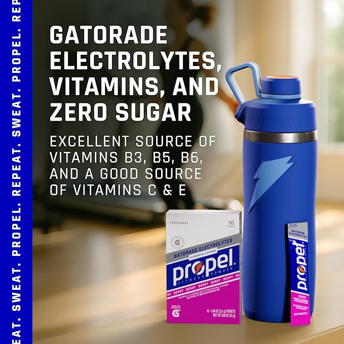 Propel Electrolyte Enhanced Water Drink Mix Powder Packets, Grape Variety Pack, Zero Calorie & Zero Sugar Hydration with Electrolytes and Vitamins C & E (30 Packets)