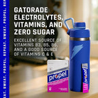 Propel Electrolyte Enhanced Water Drink Mix Powder Packets, Grape Variety Pack, Zero Calorie & Zero Sugar Hydration with Electrolytes and Vitamins C & E (30 Packets)