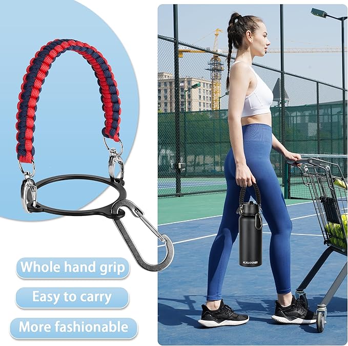 KXIAOCHEN Insulated Water Bottle, Stainless Steel Water Bottle, 2 Lids (Straw and Handle Lid),Wide Mouth Metal Water Bottles Keep Hot and Cold, Double Walled, Thermo Mug, Metal Canteen