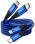 USB C to C Cable 60W, 10FT Long USB Type C Fast Charging Cable for Car Durable Braided iPhone USB C Charger Cable USBC to USBC Cord for iPhone 17/16/15/Pro Max/Plus, Samsung Galaxy and More-Blue