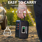 HOWEASY 120W Portable Power Bank, 24000mAh Portable Laptop Charger Battery Backup with 2 110V AC Outlets/ 3 DC Ports/2 USB QC3.0/LED Light for CPAP Outdoor Camping Travel Home Hurricane Emergency