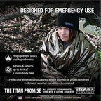 TITAN Survival - Mylar Survival Blankets 5 Pack - 90% Heat Retention & Waterproof Design - Emergency Blanket Cold Weather Protection & Survival Kits - Durable Space Blanket for Outdoor Use