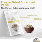 MOUNTAIN ESSENTIALS Freeze-Dried Shredded Pork – Fully Cooked, Ready-to-Eat Meat | 10 Servings per Pouch | 7-Year Shelf Life | Ideal for Daily Meals, Camping, Emergency Preparedness & Survival | Made in USA | Pack of 1