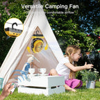 FRIZCOL 3-in-1 Camping Fan - Portable Fans Rechargeable - 24000mAh Battery Powered Fan(140Hrs) with Light & Remote for Indoor, Outdoor, Tent, Travel, BBQ, Fishing, Jobsite - Yellow
