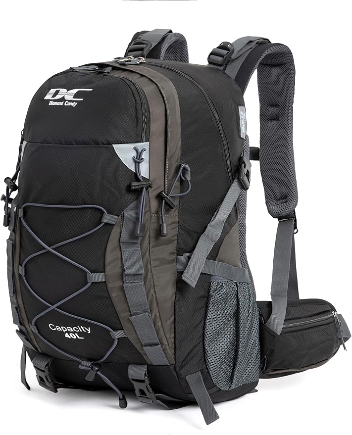 Diamond Candy Waterproof Hiking Backpack for Men and Women, Lightweight Day Pack for Travel Camping