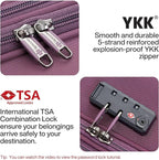 Hanke 20/24/28 Inch 3 Piece Luggage Set with Spinner Wheels Expandable Luggage Large Suitcases with Wheels Softside Checked Luggage Rolling Suitcase with Lock Lightweight Travel Luggage.(Purple)