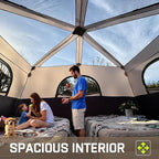 4/6/8 Person Instant Tent, Waterproof Pop Up Tents for Camping with Rainfly, 60 Seconds Easy Setup, Automatic Cabin Tent for Family Camping with Expandable Carry Bag & Upgraded Ventilation