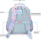 mibasies Toddler Backpack for Girls 2-4: Preschool Kindergarten Backpack - Cute Kids Backpacks for Girls - Flower Pinkish Blue