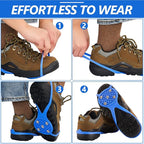 Syhood 2 Pairs Non Slip Gripper Spikes Ice Cleats Snow Traction Cleats Crampons for Women Men Walking Running on Snow Ice