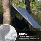 Bearhard Waterproof Camping Tarp, Lightweight Hammock Rain Fly, UV Protection and PU 3000mm Waterproof Backpacking Tarp, 10x10ft/10x12ft Large Tent Footprint or Shelter Kit for Hiking and Outdoor Adventure