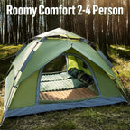 Night Cat Instant Popup Tents 2-3 Persons with Footprint Tarp Easy Setup Camping Tent with Rainfly Double Layers Waterproof Automatic Hydraulic Mechaism