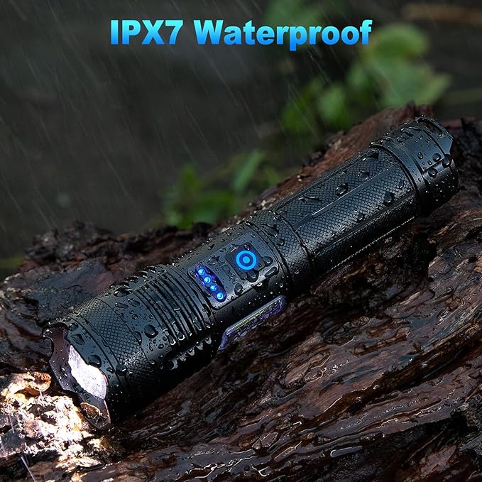KINGCAESAR Flashlights 90,000 High Lumen - 2 Pack, Ultra Bright Rechargeable Flashlight with 7 Light Modes, LED Flash Light with High Power ΒATTERY, IPX7 Waterproof for Home Camping