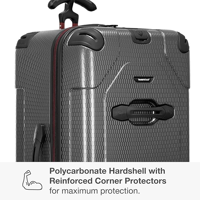 Traveler's Choice Maxporter II Polycarbonate Hardside Trunk with Spinner Wheels, Gray, 31-Inch Large Trunk