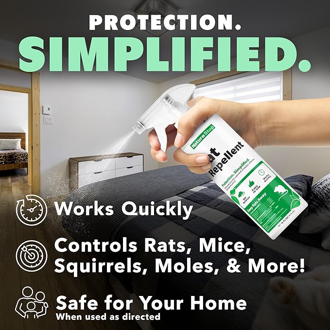 Rat Repellent Spray, Rodent Repellent for Indoor & Outdoor Use, 16 oz (475mL)
