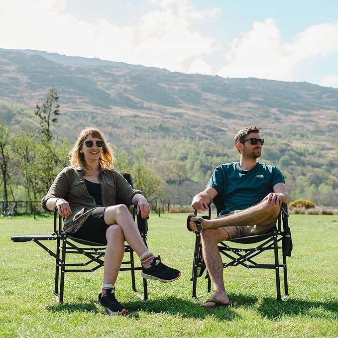 SUNNYFEEL Camping Directors Chair, Heavy Duty,Oversized Portable Folding Chair with Side Table, Pocket for Beach, Fishing,Trip,Picnic,Lawn,Concert Outdoor Foldable Camp Chairs