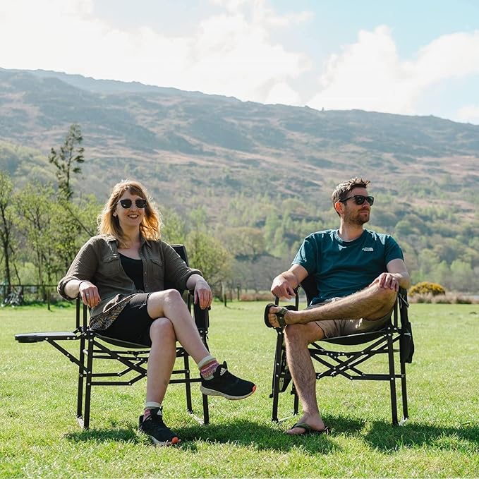 SUNNYFEEL Oversized Camping Directors Chair, Portable Folding Lawn Chairs for Adults Heavy Duty with Side Table,Pocket for Beach, Fishing,Picnic,Concert,Tailgating，Outdoor Foldable Camp Chair