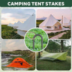 10 Pieces 12 Inch Long 5/16 Inch Diameter Rebar Tent Stakes Heavy Duty, Ground Anchors,Rebar Yard Fence Metal Lawn Bounce House Stakes Heavy Duty, Chain Link Fence J Hooks for Garden Wire Fencing