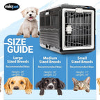Pet Carrier with Pad, 21.5" L x 12" W x 14" H - Collapsible Travel Kit for Small Cats & Dogs, Hard Plastic Wall Kennel for Indoor/Outdoor Use