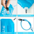 Soft Flask - Shrink As You Drink Soft Water Bottle for Hydration Pack - Folding Water Bottle Ideal for Running, Hiking, Cycling, Climbing & Rigorous Activity