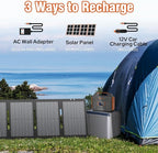 Portable Solar Generator, 300W Portable Power Station with Foldable 60W Solar Panel, 110V Pure Sine Wave 280Wh Lithium Battery Pack with USB DC AC Outlet for Home Use RV Van Outdoor Camping-Orange