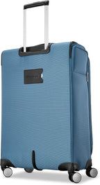 Samsonite Soft-Sided 25-Inch Lightweight Medium Checked Expandable Element Suitcase: Durable, 360° Spinner Wheels, Adjustable Telescopic Handle, 2 Front & 1 Side Pocket- Captains Blue