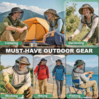 2 Pack Premium Mosquito Head Nets with Drawstring, Breathable Ultra Large Bug Net for Head, Mosquito Net Hat for Men and Women, Universal Fit for Hats, Essential for Outdoor Activities Black