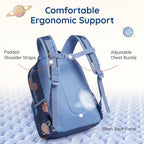 mommore Kids Backpack for Boys 4-8 with Lunch Box Elementary Kindergarten Preschool School Backpack 15'' Fit Folders Bottles, Galaxy