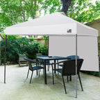 Eurmax USA NOMATTER ONE-Person Open&Close 10x10ft Pop Up Canopy Tent,Portable Shelter Canopy for Outdoor Events with 1 Removable Sidewall,Instant Canopies,Temporary Sunshade,Bonus 4 Sand Bags(White)