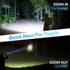 JIJ 2 Pack Rechargeable Flashlights High Lumens, 7 Modes LED Flashlight with IP67 Waterproof, Adjustable Handheld Tactical Flashlight for Camping, Home Emergency, Outdoor