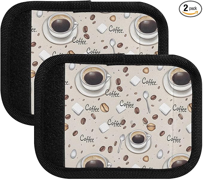 Coffee Cups Spoon Luggage Handle Wrap for Suitcase Luggage Tags Handle Covers Identifiers Soft Decorations Travel Accessories 2 Pack