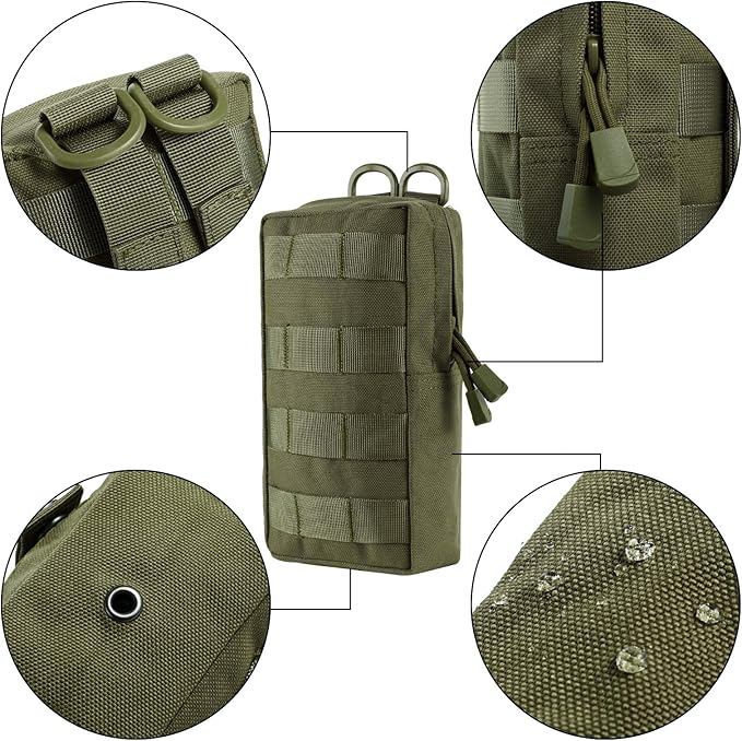 2 Pack Molle Pouches - Tactical Compact Water-Resistant EDC Pouch Bag Small Utility Pouch