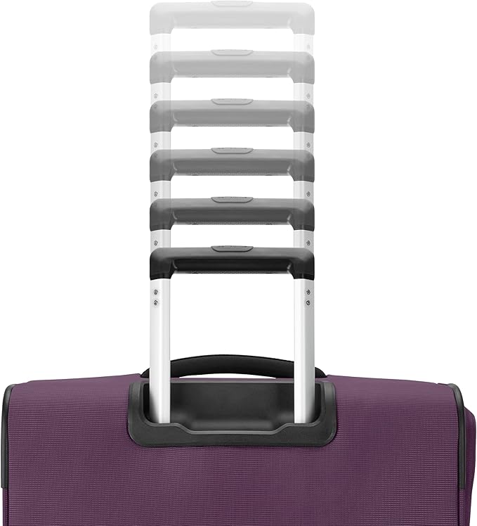 Samsonite 2-PC Soft-Sided 21/25” (Carry-On & Medium Checked), Lightweight Expandable Element Luggage Set: 2 Front Pockets & Side Pocket, Four Spinner Wheels, Adjustable Handle, Durable- Purple