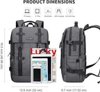 WITZMAN Travel Laptop Backpack for Men Fit 16 inch Computer Carry-on Airline Approved with USB Charging Port(B716 Silvery Grey)