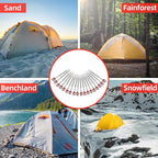 18 Pcs 12" Aluminum Ground Anchors, Tent Stakes Heavy Duty for Swing Set Anchors Screw in Kit for Tents, Canopies, Sheds,Amusement Facilities,Swing Sets Outdoor