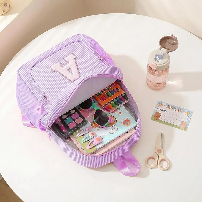 Mini Toddler Backpack for Girls 2-4, Cute Personalized Preschool Kindergarten Backpack for Kids Birthday Gifts (Purple M)