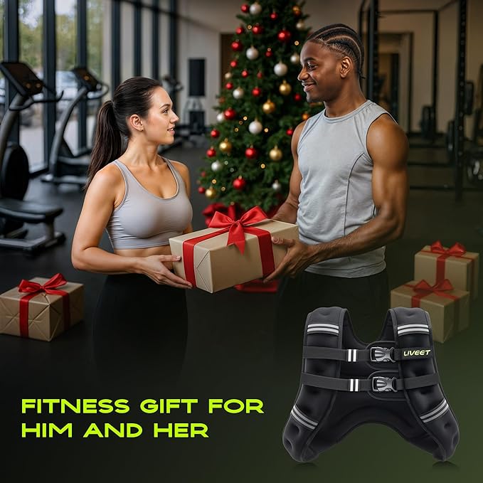 Weighted Vest Women with Pocket, 5 10 15 20 25 30 lbs Weighted Vest for Men, Weight Vest with Reflective Strips Adjustable Buckle Straps for Walking Running Strength Training Cardio Workout