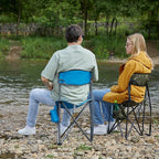 PORTAL Extra Large Quick Folding Tripod Stool with Backrest Fishing Camping Chair with Carry Strap