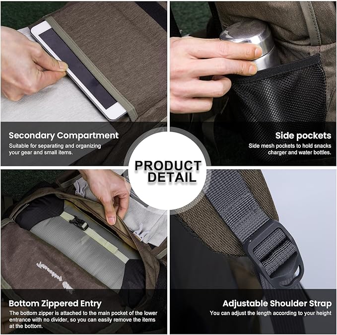 MOUNTAINTOP 40L Hiking Backpack Lightweight Travel Backpack for Men&Women Outdoor Camping Backpacking