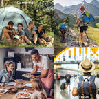 Titanium Camping Utensils Spoon Fork Knife Set Lightweight Camping Cutlery, Travel Utensil Cutlery Set Travel Silverware Set with Carrying Bag and Carabiner for Backpacking Hiking