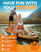 Bigfly 11'6×35" Super Wide Inflatable Stand Up Paddle Board, Ultra Stable Wide SUP for 2+1 People/Family/Big Size, 100L Backpack, All-Round Sup Board, US Big Fin