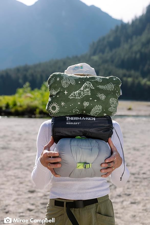 Therm-a-Rest Compressible Cinch Camping and Backpacking Pillow, Small - 12 x 16 Inch, Woodland