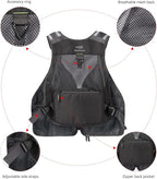 BASSDASH Strap Fishing Vest Adjustable for Men and Women, for Fly Bass Fishing and Outdoor Activities