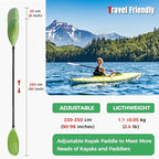 Kayak Paddles with Alloy Shaft and PP Blade, Floating Kayaking Oars, Adjustable 230-250 cm/90-98 Inches, 210-230 cm/82-90 Inches
