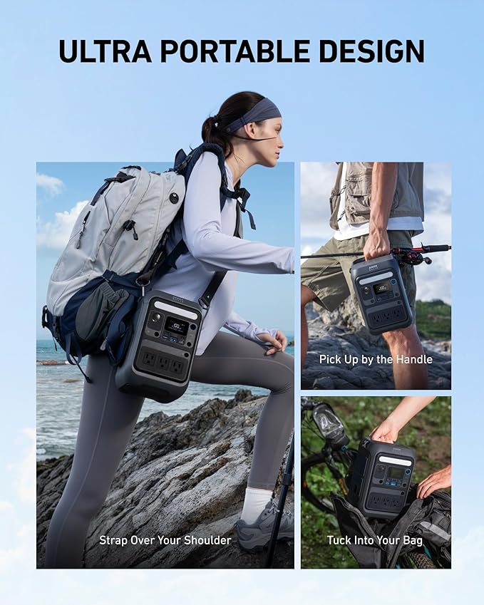 Anker SOLIX C200X Portable Power Station, 230.4Wh LiFePO4 Battery, 300W (600W Surge) Solar Generator, 140W Two-Way Fast Charging, For Outdoor Camping, Traveling, and Emergencies