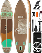 11’×34"×6" Extra Wide Inflatable Stand Up Paddle Board, Sup Board with Removable Fins, Backpack, Floating Paddle, Safety Leash, Floating Phone Case for Adults & Youth of All Skill Levels