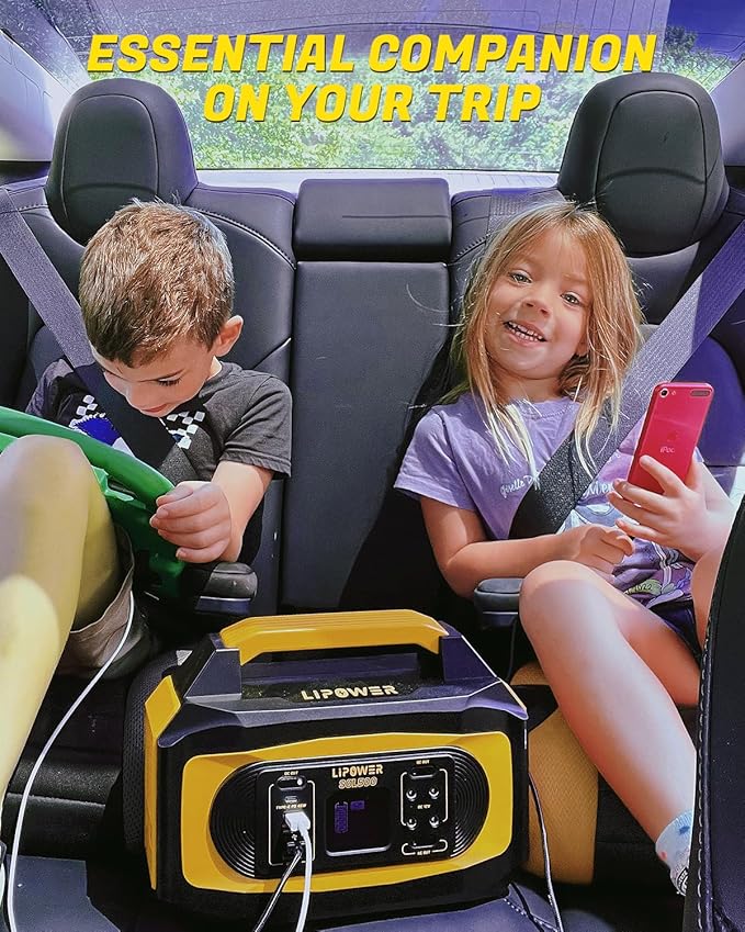 LIPOWER Portable Power Station 500W, 472Wh Solar Generator, Backup Lithium Battery with AC Outlets for Camping CPAP Emergency RVs (Solar Panel Optional)