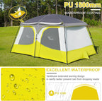 Vidalido Tents，6-8 Person Camping Tent with Extended Vestibule，2 Room Weather Resistant Family Tents，Easy Install Waterproof Outdoor Tent for Backpacking and Camping Hiking