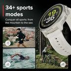 SUUNTO Run Running GPS Sports Watch with Silicone Strap, 1.32" AMOLED Touchscreen w/Crown Button, Wrist Heart-Rate & Sleep Health Tracking, Frost Gray